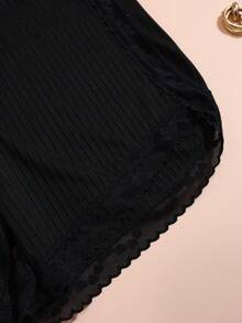 3 Peças Calcinhas Casuais Femininas, Calcinhas Hipster com Recorte de Renda, Tecido Confortável e Respirável para Uso Diário