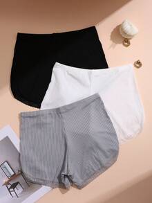 3 Peças Calcinhas Casuais Femininas, Calcinhas Hipster com Recorte de Renda, Tecido Confortável e Respirável para Uso Diário
