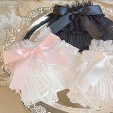 1 Pair Nail Art Photo Shoot Cuffs, Nail Art Lace Wrist Sleeves, Elastic Wrist Cuffs For Sleeves Lace Cuff Shooting Background Props, Lolita Lace Gloves Women's Floral Lace Short Wrist Cuff For Wedding Masquerade, Sweater Cuffs