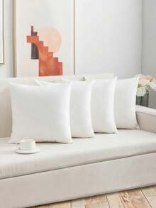 1pc/2pcs/4pcs White Pillow Inserts, High Quality Throw Pillow Inserts, Suitable For Sofa, Living Room, Bedroom Home Decor, Seat Support Cushion Inserts