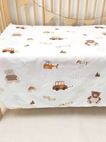 1pc Adorable Cartoon Print Baby Crib Fitted Sheet, 100*140cm / 100*160cm - Multicolor - View 27