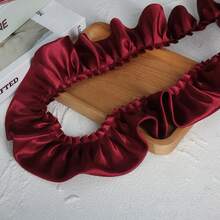 Glass Satin Ruffle Trim Supplies, Glossy Dress Skirt Pleat, Dress Cuff Garment Fabric,  Frill Trim, Sofa Pillow, Pet Apparel, Floral Decor - Multicolor - View 19