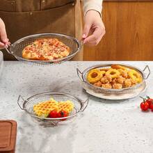 1个加厚304不锈钢空气炸锅脆皮篮，滴油薯条篮，适用于空气炸锅/烤箱，家用油水分离器 - 彩色 - 查看 9