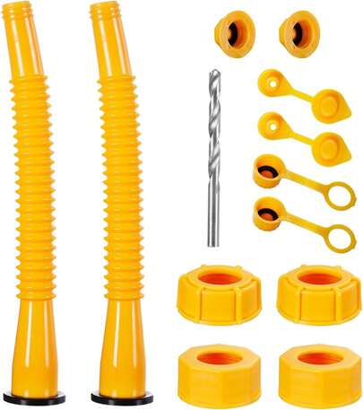 Long Gas Can Spout Replacement, Our Replacement Spout Features A 10.2in Extended Nozzle (2in Longer Than Standard). Gas Can Nozzle (2 Kit-Yellow) For 1/2/5/10 Gal Oil Cans