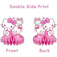 Sanrio 1 قطعة ديكور عسلي بشكل كرتوني جميل لحفلة عيد الميلاد، حامل عرض عسلي بشكل هالو كيتي