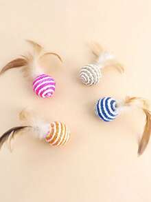 Cat Toys Random Color Ball Design Cat Teaser Toy For Cat For Interaction - Multicolor - View 14