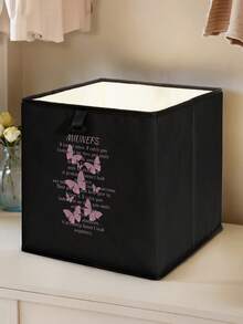 Butterfly Pattern Printed Open Storage Box, Stackable Storage Bin, Drawer Style Durable Multi-Purpose, Space-Saving Design, Suitable For Home, Dorm, Household Organization, Under Bed Storage Closet Organization And Storage Clothes Organizer Bedroom