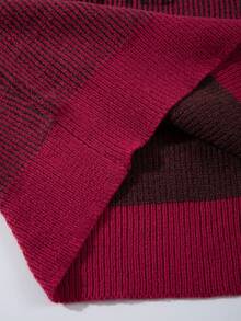Suéter de cuello redondo con estampado de letras y ciudad, de hombros caídos, tejido a jacquard, unisex, para primavera/otoño/invierno, marca ANDREILEE - Rojo - Ver 7