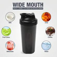 1 Stück Proteinshake Pulver Sports Wasserflasche mit Ball Milchshake Mixer Becher 600 ml