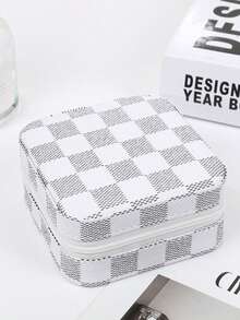 1 Leopard Print Jewelry Box, Portable Jewelry Earring Ring Storage Box, Small Exquisite Necklace Box For Women Storage Organizer Travel Essentials Back To School Dormitory Storage - Multicolor - View 7