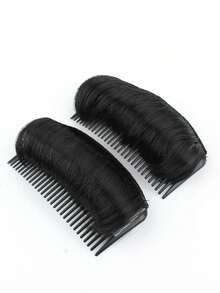 2pcs/1pc Fluffy Hair Comb Pad, Volumizing Hair Styling Tool, Invisible Curly Hair Clip, Hair Puff Styling Insert Tool, DIY Hairstyle - Hair Accessory For Women, Home Beauty Women Accessory Gifts, Hair Styling Kit, For Barber Salon Beauty Travel Essentials ,Hair Styling Tools