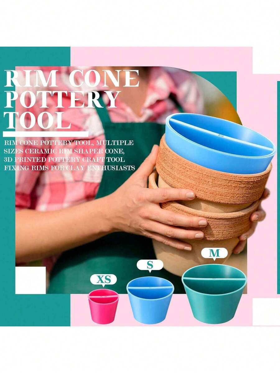 边缘锥陶器修整工具、陶器边缘整形器、3D打印陶瓷工艺粘土固定工具耗材 - 彩色 - 查看 1