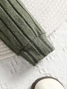 4-7 Years Girls Autumn/Winter Knitted Soft Sweatshirt & Camouflage Print Bodycon Dress 2pcs Set