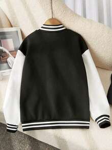 1pc Boys/Teens' Fashionable Casual American Style All-Match Bomber Jacket, Autumn/Winter