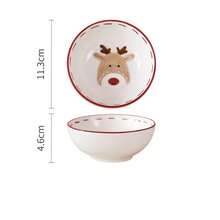 1Pcs Nordic Ceramic Santa Claus Bowl Creative Embossed Fruit Salad Bowl Western Salad Bowls Home Tableware Christmas Gift - Large - 查看 11