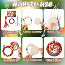 Yalikop 16 Pcs Photo Frame Ornaments - Wooden Picture Frame Tree Decoration - Xmas Keepsakes Party Decorations, Winter Holiday Gifts (Light Ball)2687