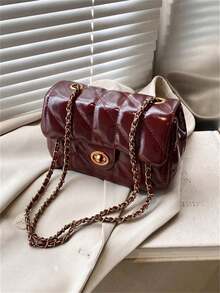 Dedoo 高品质手提包 女款手提包 2024新款 小巧香水链小包 时尚百搭斜挎包 单肩包 新颖 - 紅色 - 查看 3