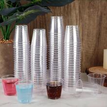 100PC Transparent Plastic Small Cup, 1 Ounce, Disposable Hard Cup Mini Cup, An Excellent Container For Tasting Jelly Pudding With Sauce Samples, Suitable For Vodka, Whisky And Tequila Mini Plastic Containers, For Tasting Sauces And - trong suốt - Xem 2