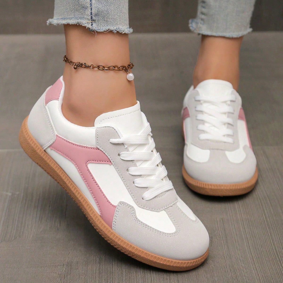 Zapatos deportivos de verano casuales para mujer, con suela blanda y antideslizante, de estilo patchwork, adecuados para primavera y otoño