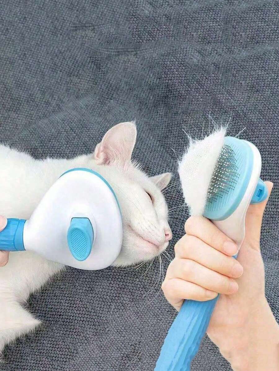 Peine para pulgas para gatos y perros, cepillo para eliminar el pelo suelto de las mascotas, con dientes largos y cortos de acero inoxidable para desenredar