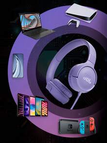 JBL Tune 520C 轻巧有线贴耳式耳机，配备 USB-C 接口，可折叠，舒适设计，纯低音，语音识别麦克风，可实现免提通话，3 键式遥控器，兼容手机、电脑、VR、PS5、Xbox 游戏机 - 藍色 - 查看 9
