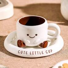 1 Set Cute Doll Feet High-Quality Cup & Saucer, Adorable Milk Cup, Ceramic Water Mug, Office Coffee Cup, Gift, Couple Coffee Cup & Saucer