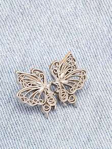 1pc High Quality Butterfly Waist Tightener Buckle Pants Pins Collar Buttons Brooch Pins For Women Durable Fashion Detachable Pants Clip For Jeans, Skirts, Pants Bag Accessories For Girl Student Women - 銀色 - 查看 3
