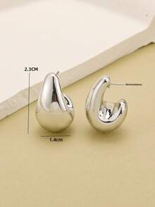 Set Anting-Anting Plastik ABS Berlapis Perak Metalik Modis 1-18 Pasang, Anting-Anting Geometris Minimalis Ramah Kulit, Cocok untuk Pemakaian Sehari-hari - Perak - View 10