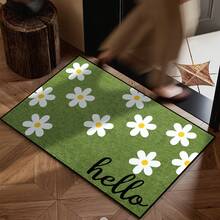 1 pieza, Alfombra de baño de lujo antideslizante con diseño de flores 3D brillante, súper suave, absorbente y de secado rápido de poliéster, fácil de limpiar y lavar - Excelente para la decoración del hogar y el uso en dormitorios, regalo perfecto para un nuevo hogar, accesorios de baño, decoración navideña, alfombra de cocina