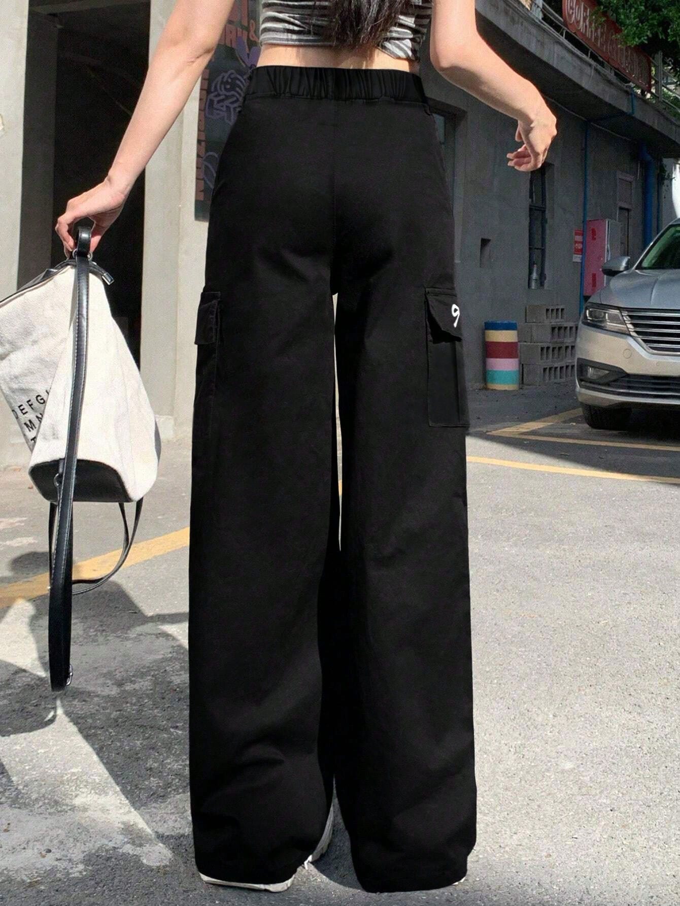 بنطلون كاجوال فضفاض للفتيات المراهقات مع طبعة فراش...