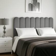 Upholstered Cloud Headboard Kit For Box Spring Bed | Single, Queen, And King – 45x20 Cm - 灰色 - 查看 1