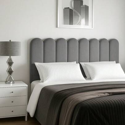 Kit Cabeceira Nuvem Estofada para Cama Box | Solteiro Casal Queen e King – 45x20 cm