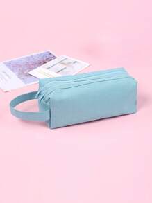 1pc Customized Double Zipper Pencil Case, Customizable Letters And Numbers, Polyester Material, Nylon Zipper, Large Capacity, Portable Pencil Box, Suitable For School And Office, Creative Gift For Thanksgiving, Christmas, Birthday, Halloween, Back To School, Pencil Case,Christmas Gift Supplies - Multicolor - View 11