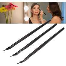 Pincel Delineador de Ojos Fino, Pincel Delineador de Ojos de Punta Fina, 3 Brochas de Precisión para Delineador de Ojos, Juego de Brochas de Maquillaje Profesional, Brochas de Gel - 1 - Ver 5