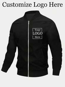 Customized Men's Stand Collar Jacket Zipper Hoodie - Front & Back Customized Logo, Work Uniform Logo, Christmas Pattern, Halloween, Pumpkin, Skull, Thanksgiving, Turkey, Team Logo, School Uniform, Advertising Print, Lucky Number, [Family, Pets, Friends Photos Can Be Customized] Autumn Jacket Stand Collar Zipper Hoodie Fleece Warm Ornamental,Dawg Stylish,Fashion,Hipster,Contracted,Easy Costume,Modest Fashion,Minimal Chic,Casual Custom,Unique,Personalized Ideal Gifts For Him Family,Boyfriend,Friends,Children,Customized Men Clothing