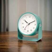 1pc Minimalist 3-Inch Metal Rotary Alarm Clock, Silent Quartz Analog Desk Digital Clock (Suitable For Living Room, Bedroom, Office Decor) Home Decor Room Decor - Multicolor - View 18