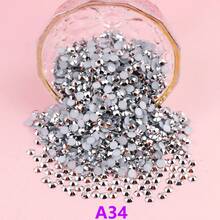 Đá giả kim cương nhựa 2mm - 6mm nhiều màu sắc, không cần keo nóng, dạng phẳng, dùng để trang trí móng tay, cốc, chai, ly, điện thoại, phụ kiện trang điểm DIY, dụng cụ làm móng. - Bạc - Xem 17