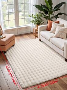 DAJIANG 1 件 - 米色柔软现代室内大号毛茸茸地毯，几何简约蓬松浴室垫，防滑背衬，可机洗，客厅、梳妆台、浴缸、淋浴间、水槽 - 家居装饰 家居浴室装饰 地毯 户外地毯 门垫 秋季装饰 浴室配件 返校入口装饰