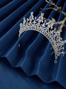 1pc Elegant Princess Headpiece Crown Headband Hair Accessories Rhinestone Tiara For Women, For Wedding, Birthday Party, Costume, Cosplay, Bridal Accessory Valentine's Day Accessories