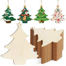 Christmas Thanksgiving Hollow Unfinished Christmas Tree Wooden Plate Home Decor DIY Wood Crafts Christmas Decorations Room Decor