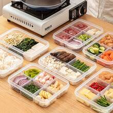 4/6-Compartment Reusable Food Prep Containers - Bento Lunch Box For Home, School, Work & Travel, Portion Control Food & Snack Containers, Adult Serving, Transparent,Reusable Vegetable Storage Box, Meal Preparation And Refrigerated Storage Box