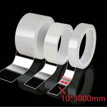 1 件超强双面胶带，高粘性双面胶带，不留残留物，无孔丙烯酸透明胶带，防水钩环，可水洗和可重复使用的防水透明双面胶带，适用于厨房、浴室、家居、婚礼装饰和汽车贴纸。