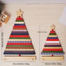 1-2 piezas Decoración de escritorio navideña creativa con árbol de madera giratorio de estilo fronterizo, adornos navideños y regalos para amigos