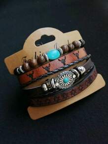 6件套复古西部牛仔风格串珠手链