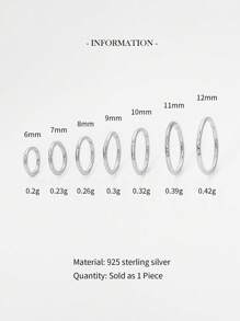 1pc S925 Sterling Silver Gold Plated Men's Plain Hoop Polished Earrings - Men's Thin Hoop Earrings - Small Gold Hoop Earrings - Men's Simple Sterling Silver Jewelry