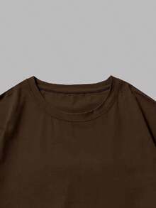 2025Two Counts Men's Plus Size Mushroom & Letter Print Pocket Two-Piece Set, Back-To-School Clothing, Casual Round Neck Tee & Drawstring Shorts, Plus Size Summer Outfits For Men