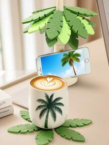 Silicone Coasters Trivets For Coffee Cups Or Pans, Heat Resistant Tree-Shaped Cup Coasters Or Pot Holders (Set Of 4) , Non-Slip Kitchen Trivet Mats, Elegant Christmas Design For Countertops & Dining Tables 4PCs/Set 1PC