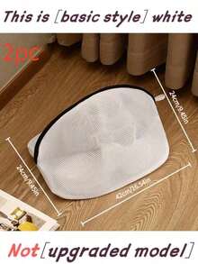 2pcs/1pc Durable Shoe Washing Machine Bag For All Types Of Shoes - Yellow With Blue Zipper, Suede Fabric Lining & Noise Reduction Design, Elastic Nylon Zipper, Suitable For All Washing Machines, Protective Sneakers, Casual Shoes & Delicate Items