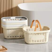 1 pièce Panier de douche en plastique pour salle de bain, panier à linge creux avec grande ouverture pour le stockage et le drainage