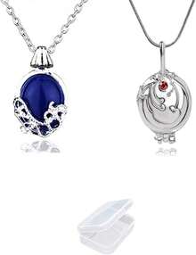 UoYu 2 Pcs The Vampire D. Opening Vervain Locket Pendant Necklace And Daywalking Katherine Necklace Pendant Necklace-Royal Blue With Transparent Box2025 - 1 - 查看 8